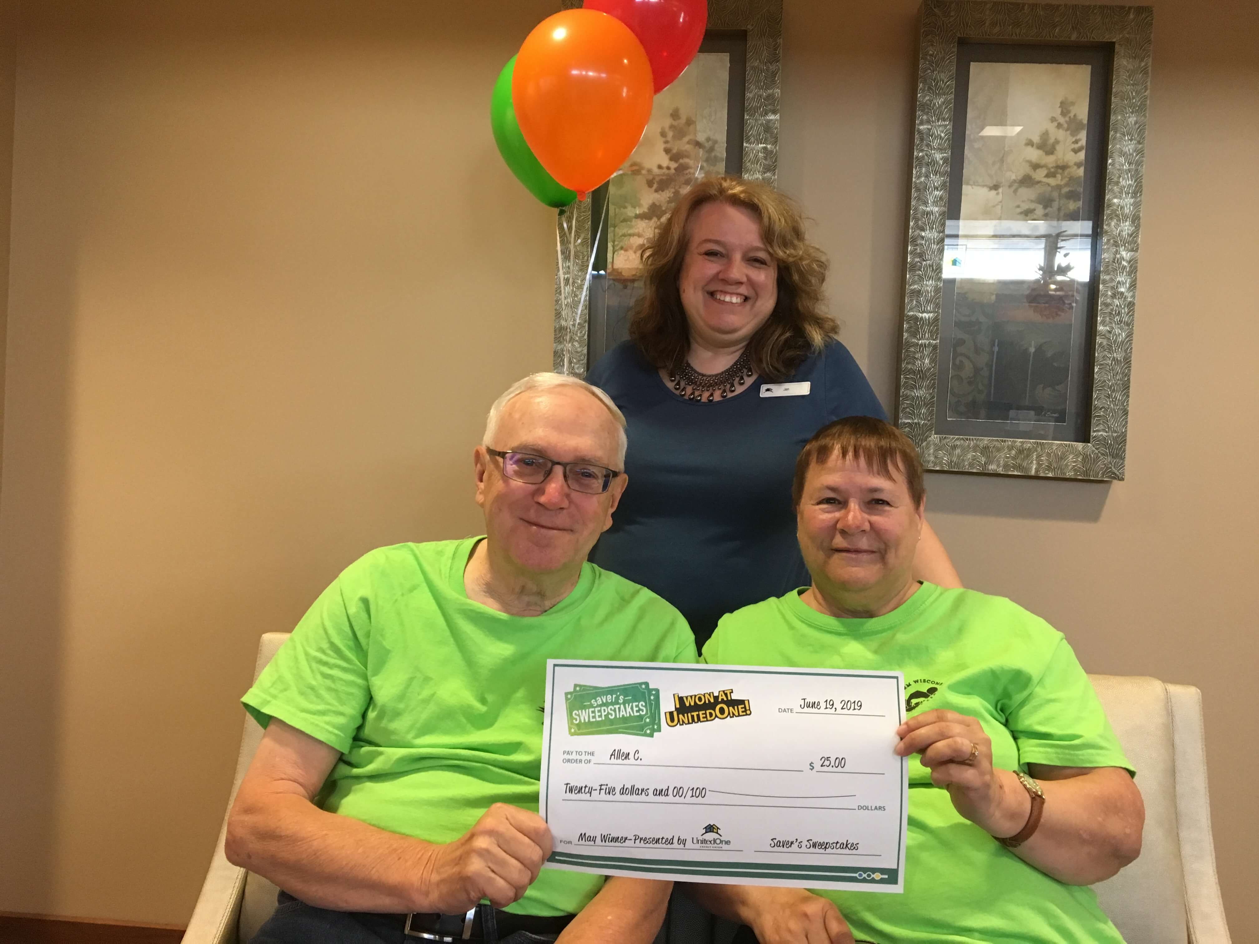 Allen C., a UnitedOne member, won $25 in June's Saver's Sweepstakes drawing.